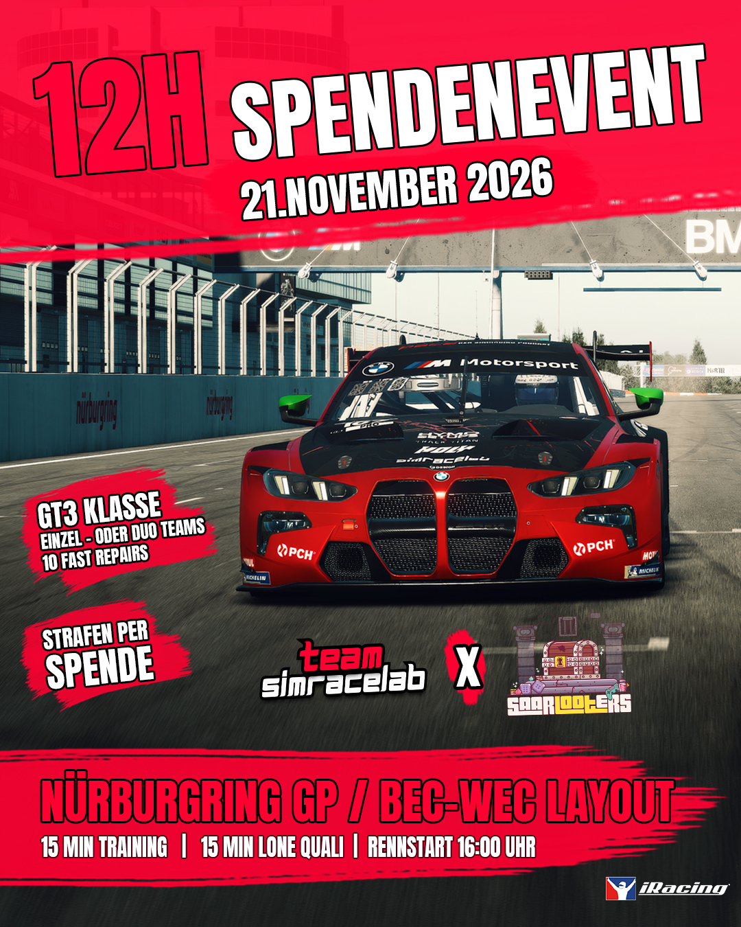 Simracelab und Saarlooters Charity Race 2026